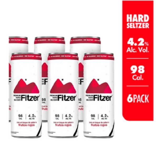 Fitzer hard seltzer (6 pack, 355 ml) (frutos rojos)
