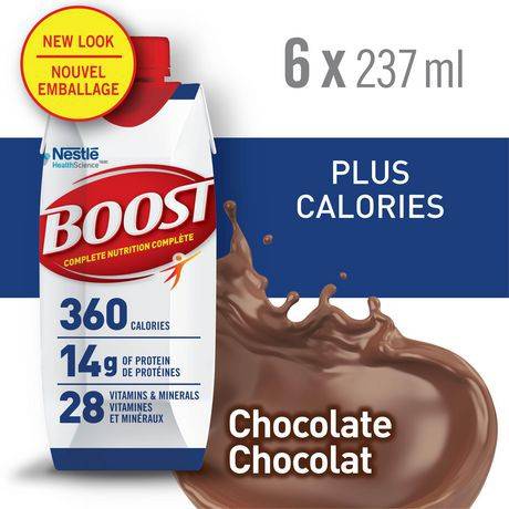 Boost préparation pour régime liquide boost plus calories au chocolat (6x237ml) - plus calories chocolate formulated liquid diet drink (6 x 237 ml)