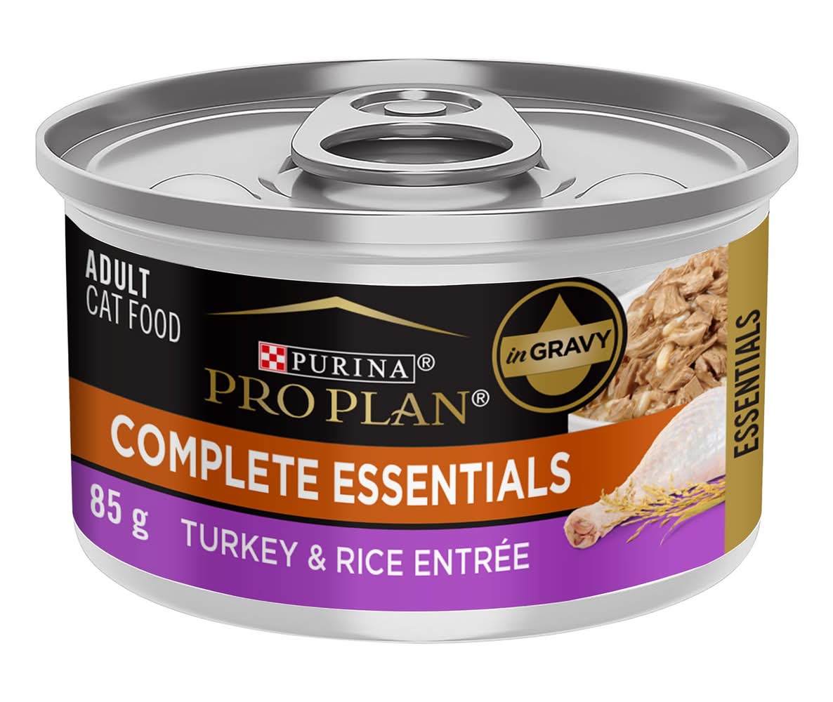Purina® Pro Plan Complete Essentials Adult Wet Cat Food - In Gravy, 3 Oz (Flavor: Turkey & Rice, Color: Assorted, Size: 3 Oz)