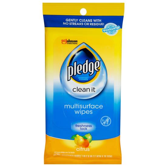 Pledge Everyday Clean It Fresh Citrus Multisurface Wipes (25 ct)