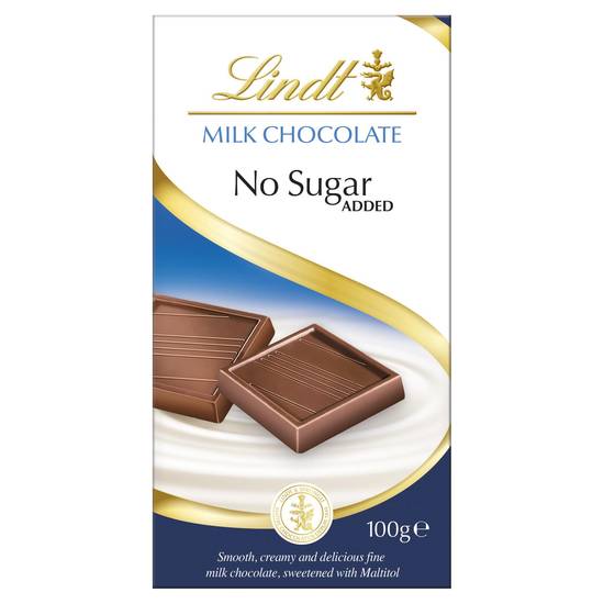 Lindt Milk Chocolate No Sugar Added 100g