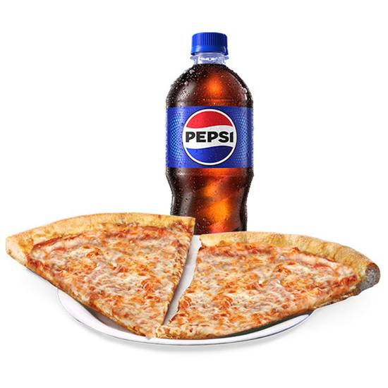 2 Slices of Cheese Pizza & Bottled Soda