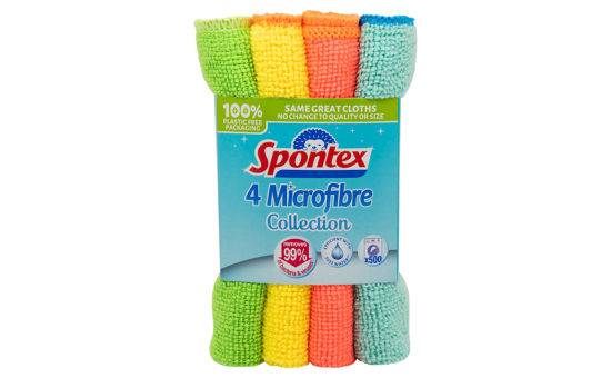 Spontex 4 Microfibre Collection Cloths