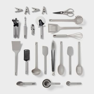 Room Essentials Kitchen Utensil Set, Gray