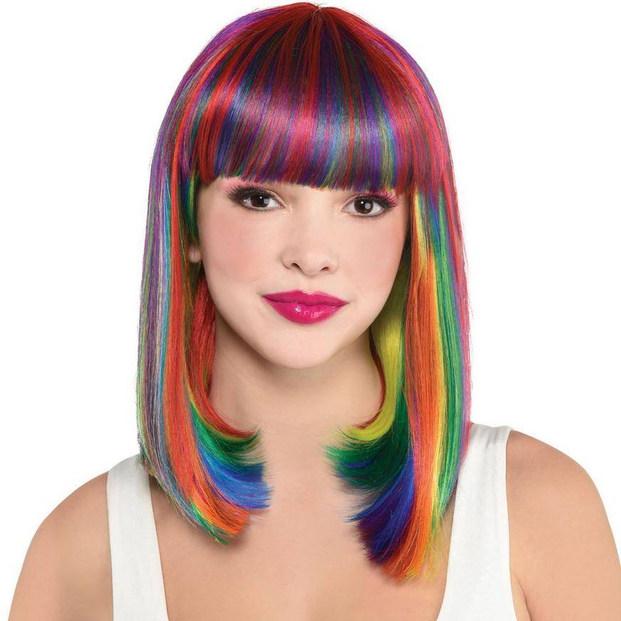 Party City Long Bob Wig, Female, Multicolor