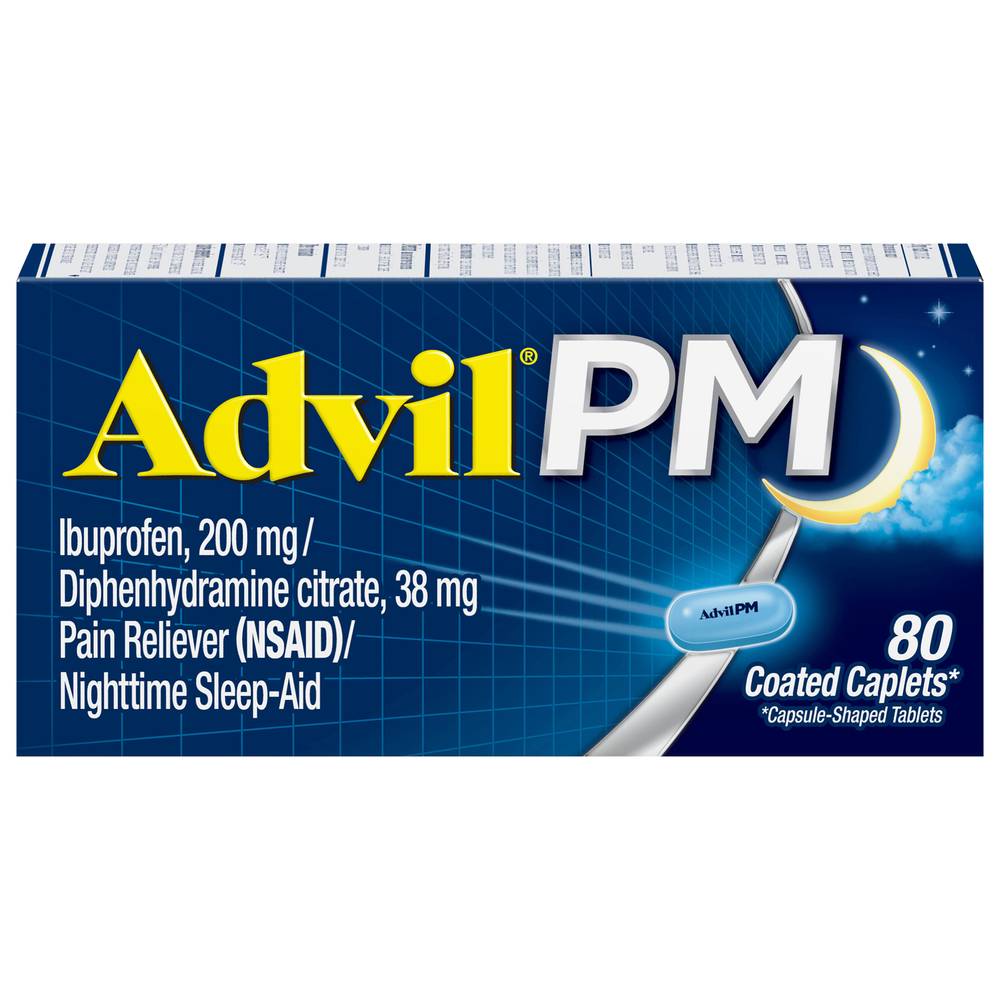 Advil Pm Pain Reliever/Nighttime Sleep-Aid Coated Caplets (80 ct)