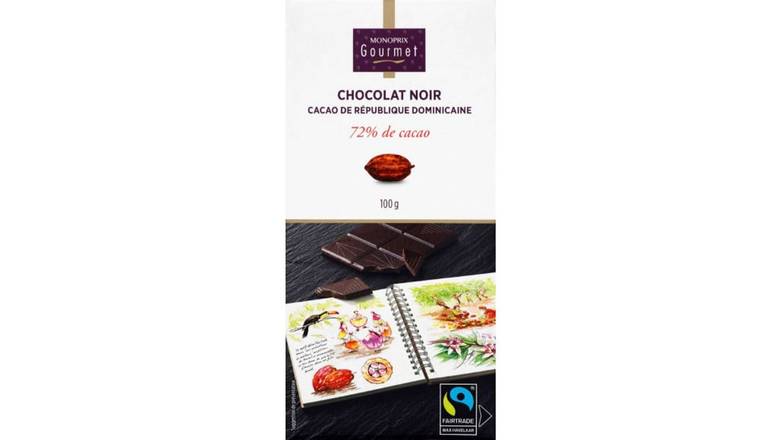 Monoprix - Chocolat noir 72% de cacao saint domingue
