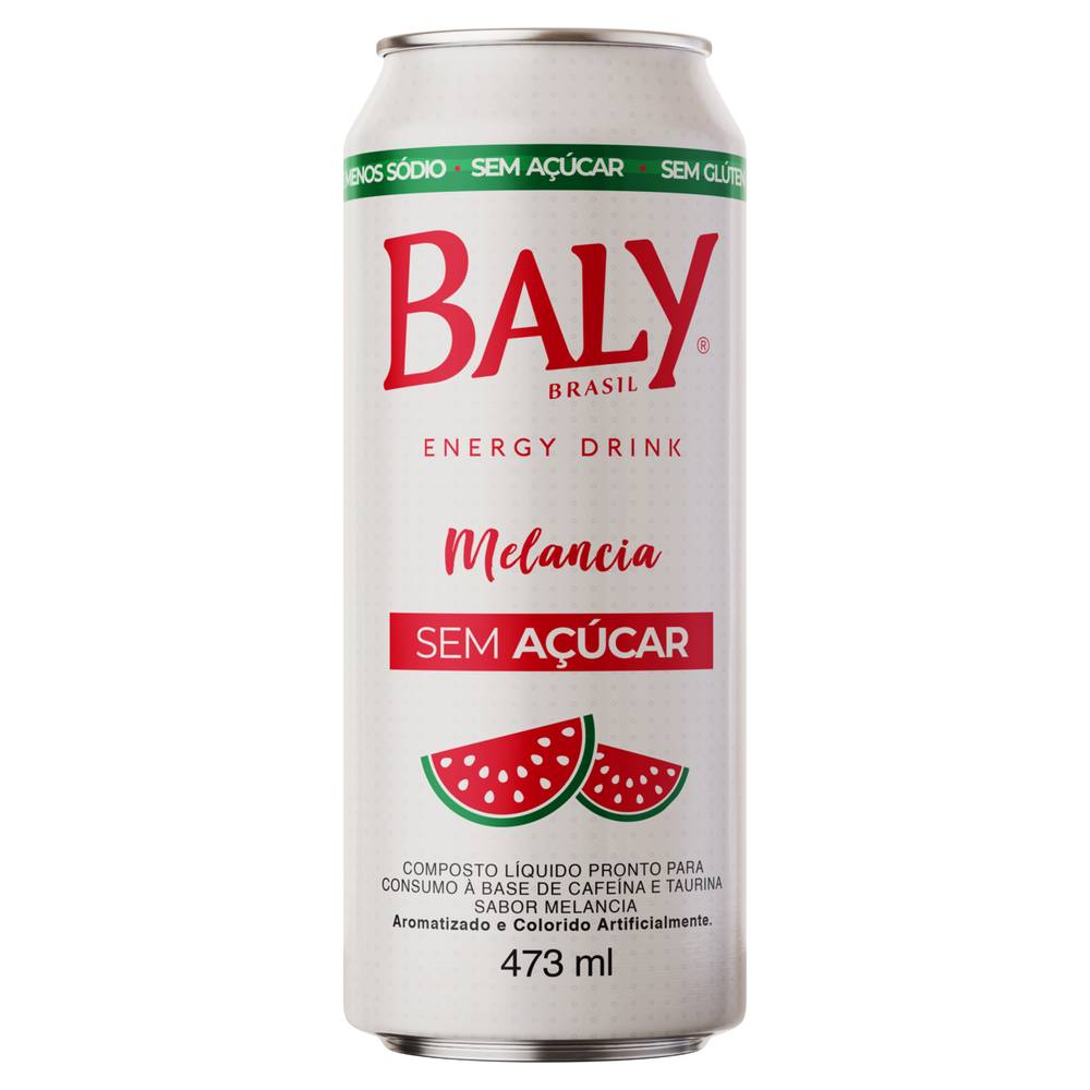 Baly bebida energética sem açúcar sabor melancia (473 ml)