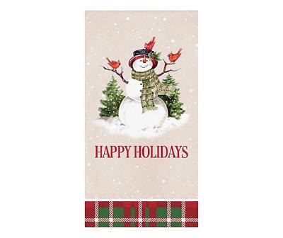 "Happy Holidays" Joyful Snowman Paper Guest Towels, 18-Count