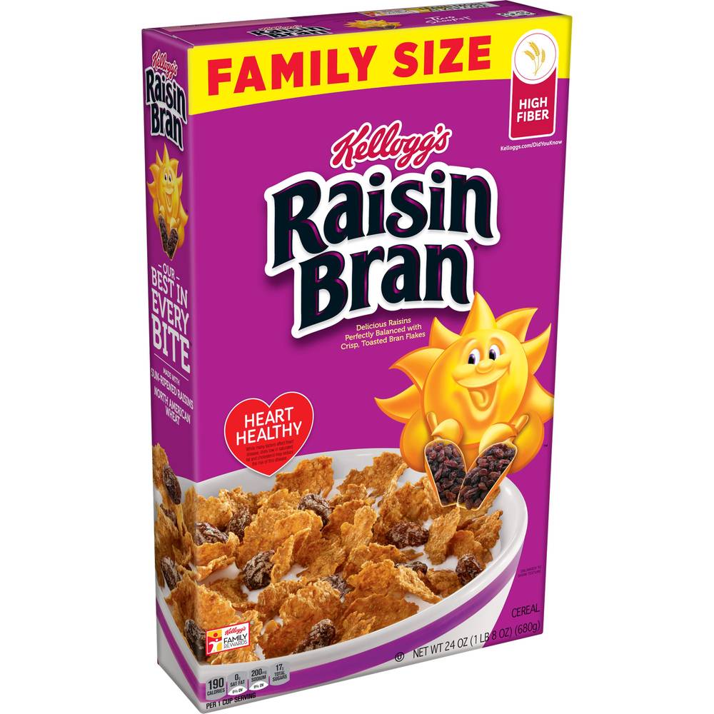 Raisin Bran Breakfast Cereal, Family Size, 24 Oz