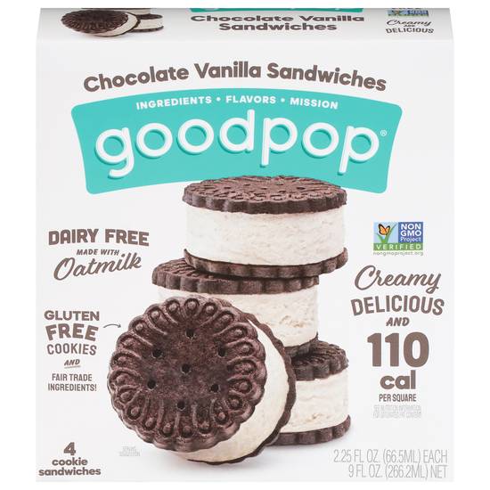 Goodpop Chocolate Vanilla Cookie Sandwich (4 ct)