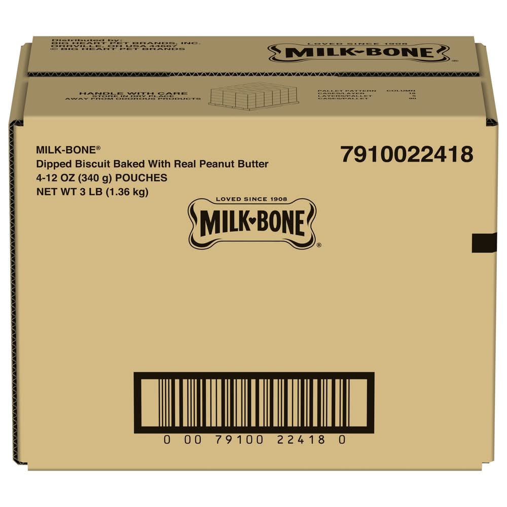 Milk-Bone Dipped Wholesome Coated Dog Biscuits, Peanut Butter (12 oz)