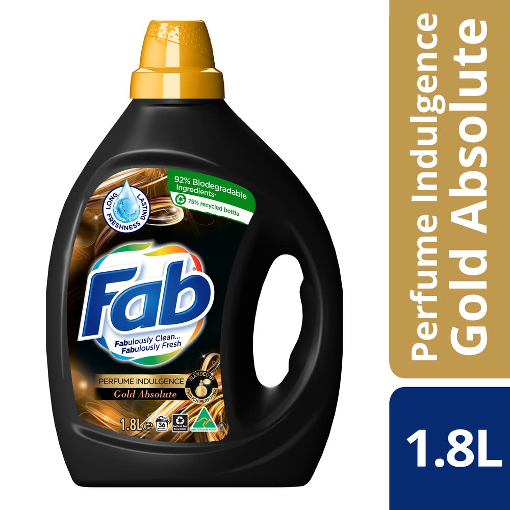 Fab Perfume Indulgence Laundry Detergent, Gold Absolute (1.8L)