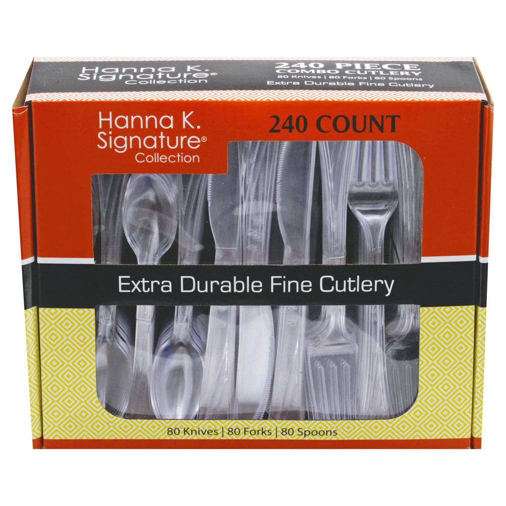 Hanna K. Signature Extra Durable Fine Forks Knives & Spoons (240 ct)