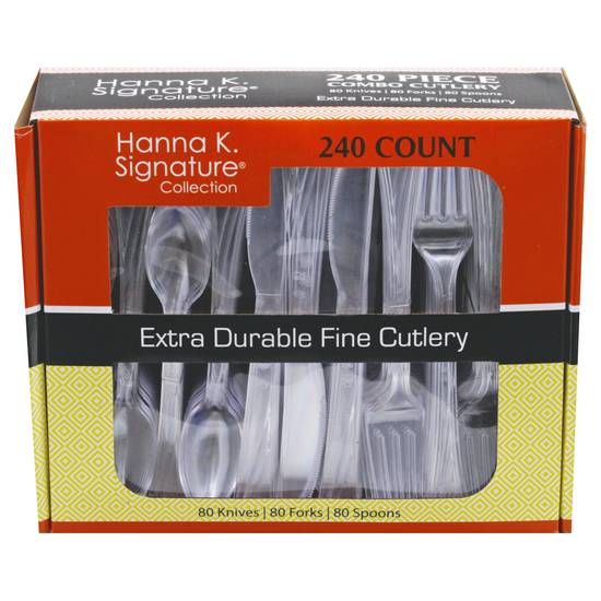 Hanna K. Signature Extra Durable Fine Forks Knives & Spoons (240 ct)