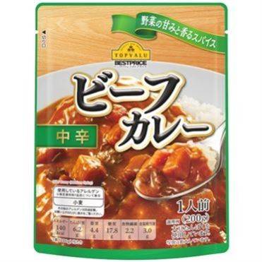 トップバリュ ベストプライス ビーフカ��レー中辛 200g