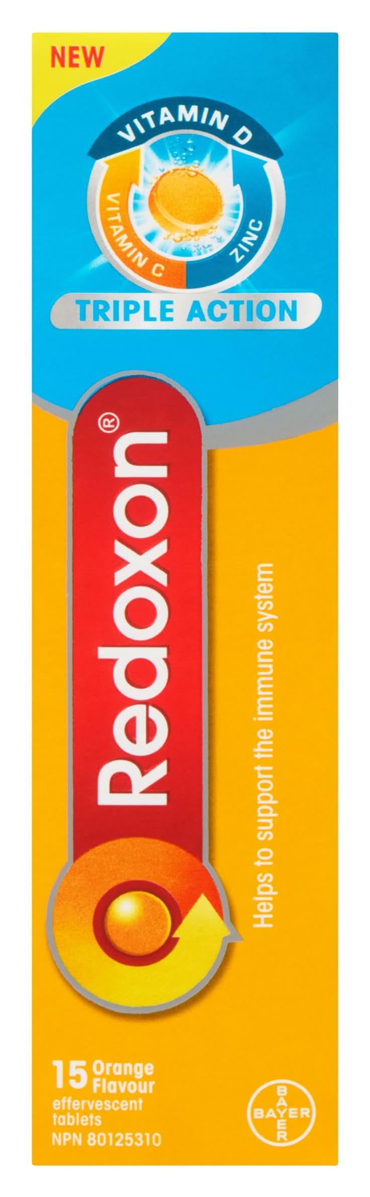 Redoxon Vitamin C Vitamin D Zinc Triple Action, Orange (15 ct)