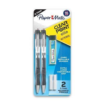 Paper Mate Clear Point Elite Mechanical Pencils With Eraser & Refill (0.0275"/grey) (2 ct)