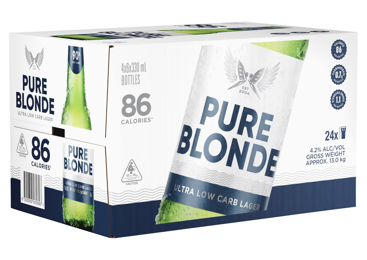 Pure Blonde Ultra Low Carb Lager Beer (24 x 330mL)