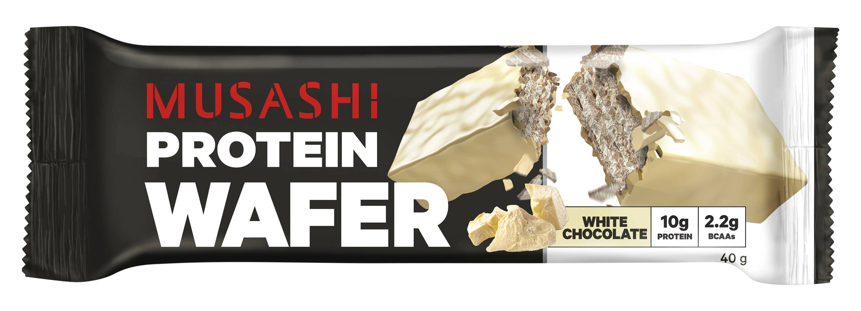 Musashi Protein Wafer Bar, White Chocolate (40g)