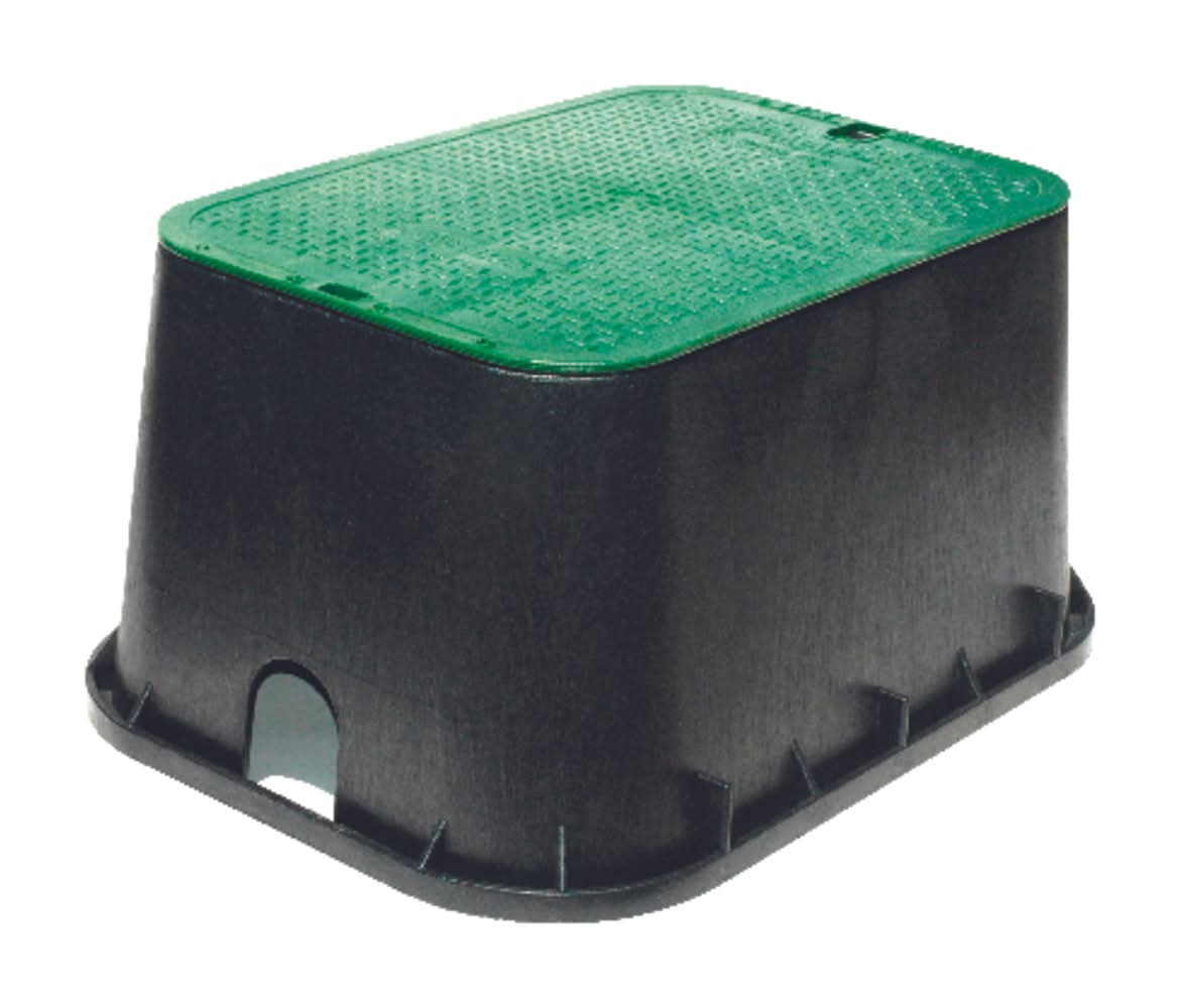 Nds 20 In. W X 25-3/4 In. D X 13 In. H Rectangular Valve Box With Overlapping Cover Black/Green
