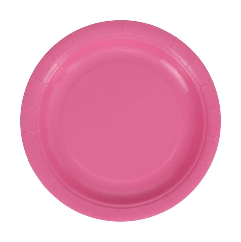 Round Paper Plates, 7 in, Candy Pink (30 ct)
