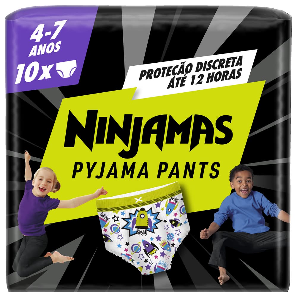 Pyjama pants calzoncitos absorbentes desechables · Ninjamas - 4-7 Años (10 un)