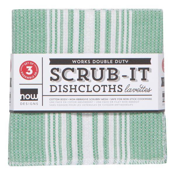 Now Designs Scrub It Dish Cloth Set of 3 Greenbriar