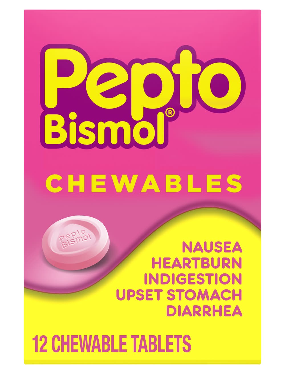 Pepto-Bismol Chewable Tablets Fast Relief Original