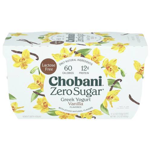 Chobani Vanilla Zero Sugar Greek Yogurt 4 Pack