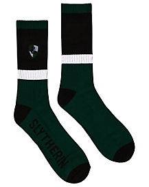 Slytherin Embroidered Crew Socks - Harry Potter (One Size Fits Most)