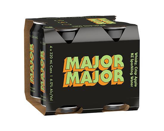 Major Major Whisky Apple & NZ Sparkling Water Can 4x330mL
