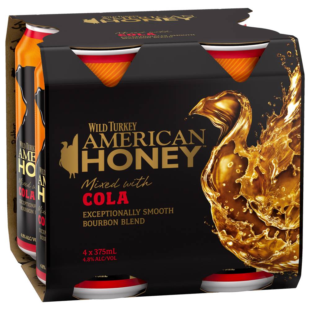 Wild Turkey Honey & Cola Can 4x375mL