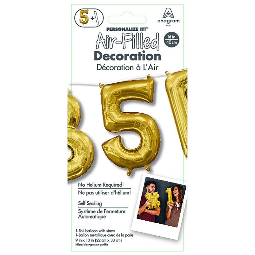 Anagram Air Balloon Number "5", Gold