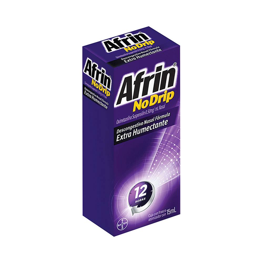 Afrin No Drip · Descongestivo nasal oximetazolina solución (15 ml)