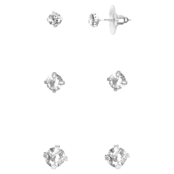 Ophelia Roe 3 Pair Crystal Glass Stud Earrings