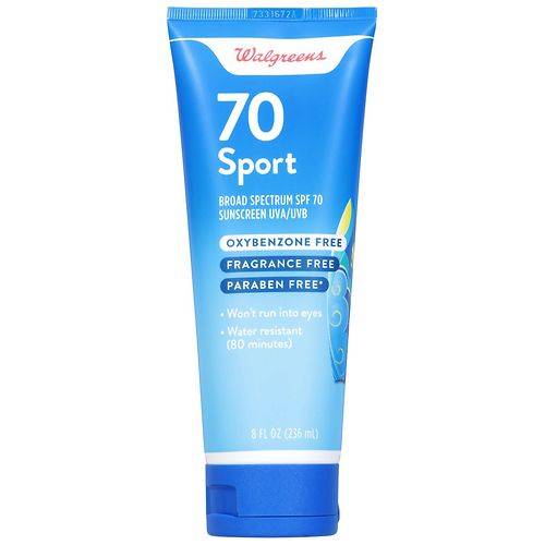 Walgreens Sun Sport Lotion SPF 70, Oxybenzone Free - 8.0 fl oz