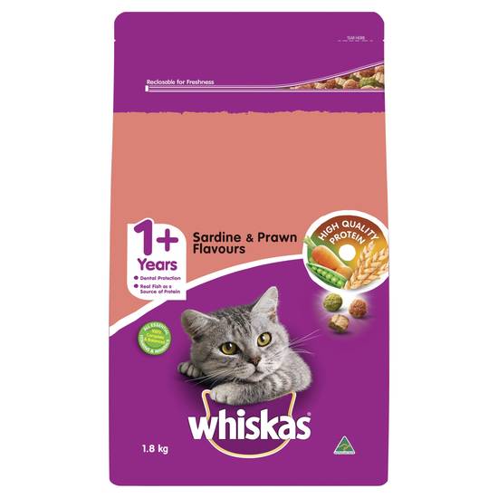 Whiskas Sardine & Prawn Adult Dry Cat Food 1.8kg