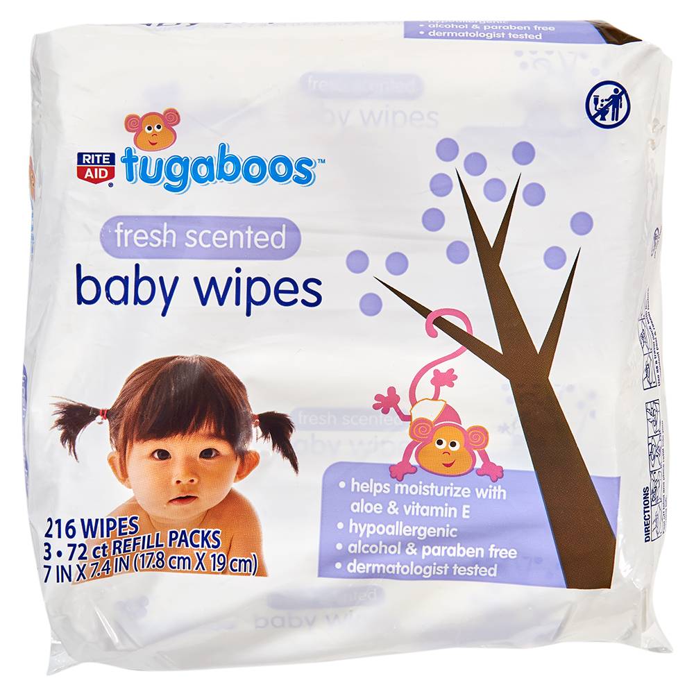Tugaboos Baby Wipes Scented (216 ct)