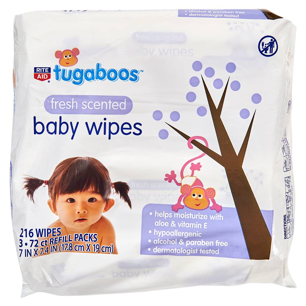 Tugaboos Baby Wipes Scented (216 Ct)