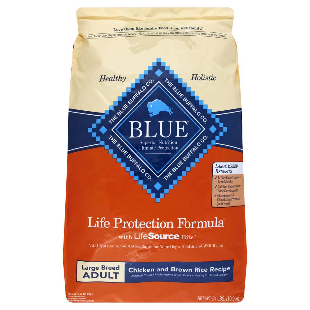 Blue Buffalo Chicken & Brown Rice Large Breed Adult Dog Food (24 lbs)