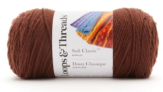 Loops & Threads Soft Classic Acrylic Solid Yarn, Mocha
