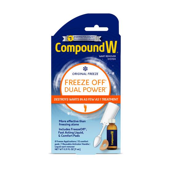 Compound W Dual Power for Large Warts, Freeze Off & Liquid Wart Remover - 8 ct