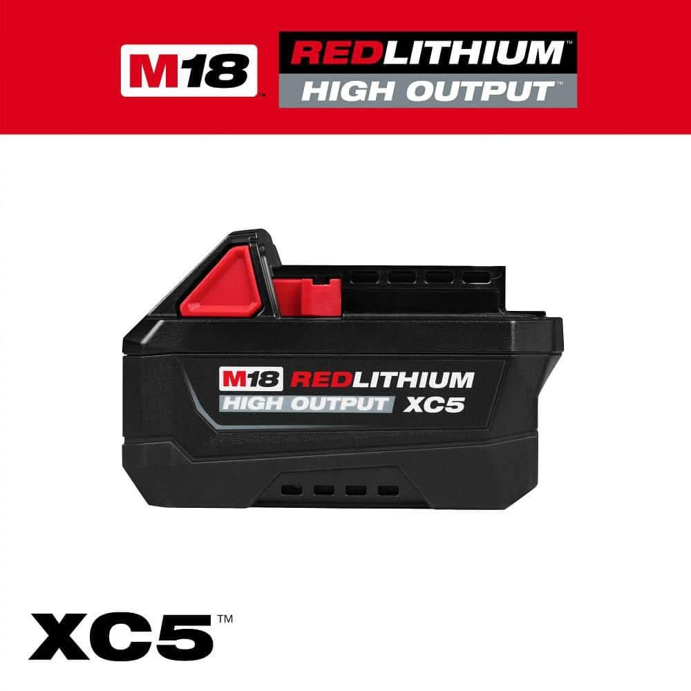 Milwaukee M18 18V Lithium-Ion Redlithium High Output Xc 5.0 Ah Battery Pack