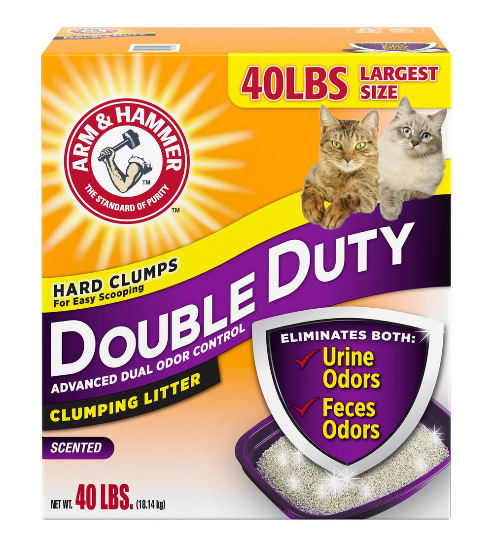 Arm & Hammer™ Double Duty Clumping Clay Cat Litter - Scented, Low Dust, Low Tracking (Size: 40 Lb)