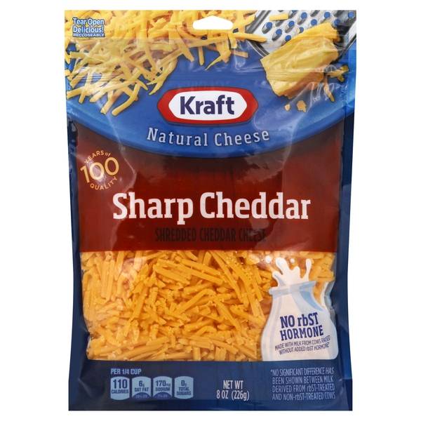 Kraft shredded sharp cheddar cheese