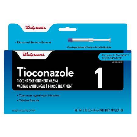 Walgreens Tioconazole Ointment 6.5 Percent 1-dose Treatment For Vaginal Yeast Infection
