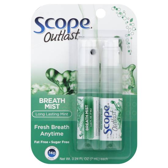 Scope Outlast Long Lasting Mint Breath Mist ( 2ct)