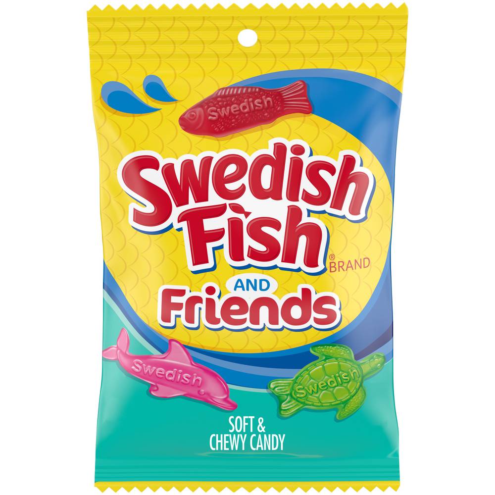 Swedish Fish Friends Soft & Chewy Candy, Mixed Fruit (8.04 oz)