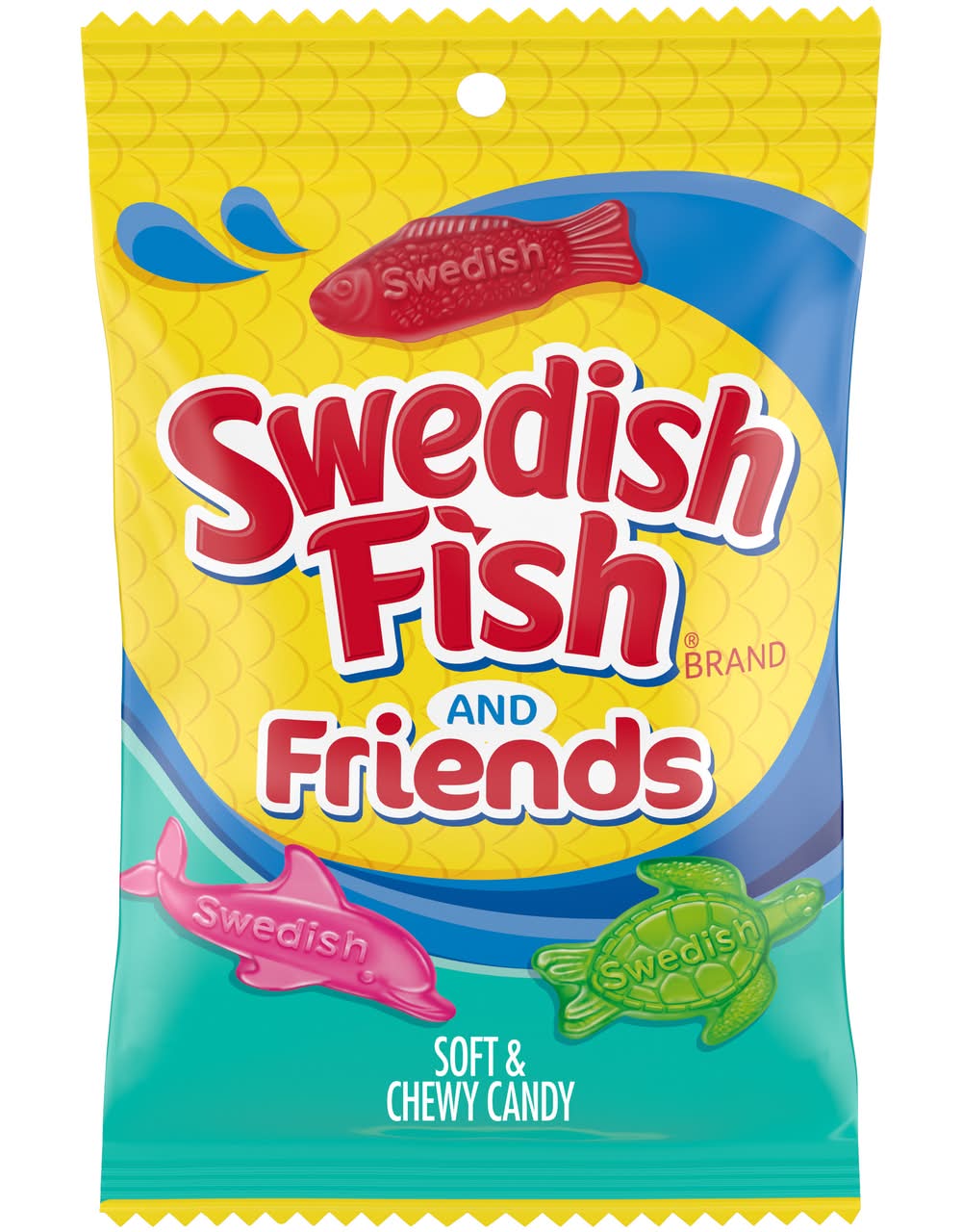 Swedish Fish Friends Soft & Chewy Candy, Watermelon-Strawberry (8.04 oz)